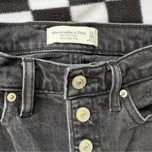 Abercrombie & Fitch Charcoal High Rise Jeans, kick flare style, size 24/00, EUC